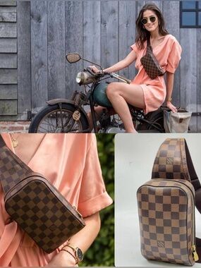 🎊LIKE NEW 🎊Louis Vuitton Damier Ebene Geronimos BELT / CROSSBODY BAG/EUC